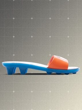 PUMA X FENTY WOMEN'S SLIDE CHIC - RICKIE ORANGE/RACING BLUE NIB 8.5